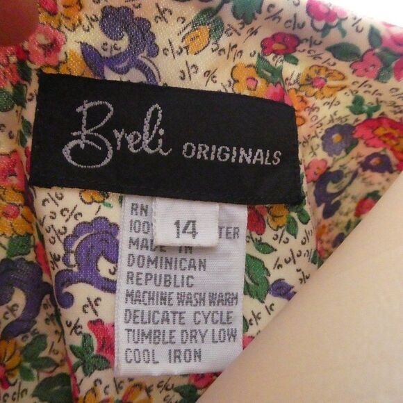 Breli Originals Vintage Floral Dress 1/2 Sleeve Plus Size 14 - Picture 6 of 9
